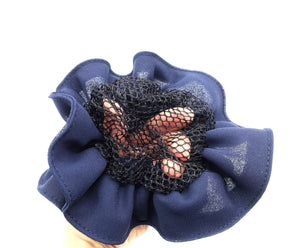 veryshine.com Scrunchies Navy chiffon scrunchies snood net hair elastic tie scrunchy women hair accessories