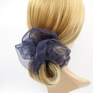 veryshine.com Scrunchies Navy neutral organza scrunchies oversized scrunchy hair elastic for women