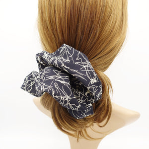 veryshine.com Scrunchies Navy oversized scrunchies abstract minimal flower print hair elastic scrujnchie for women