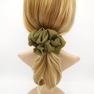 veryshine.com Scrunchies Olive green large chiffon voluminous scrunchies women hair elastic accessory