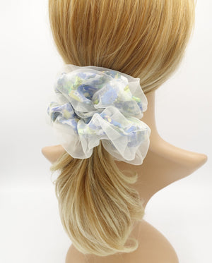 veryshine.com Scrunchies organza covered floral chiffon scrunchies see through hair scrunchie for women