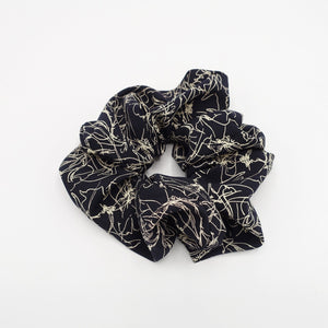 veryshine.com Scrunchies oversized scrunchies abstract minimal flower print hair elastic scrujnchie for women