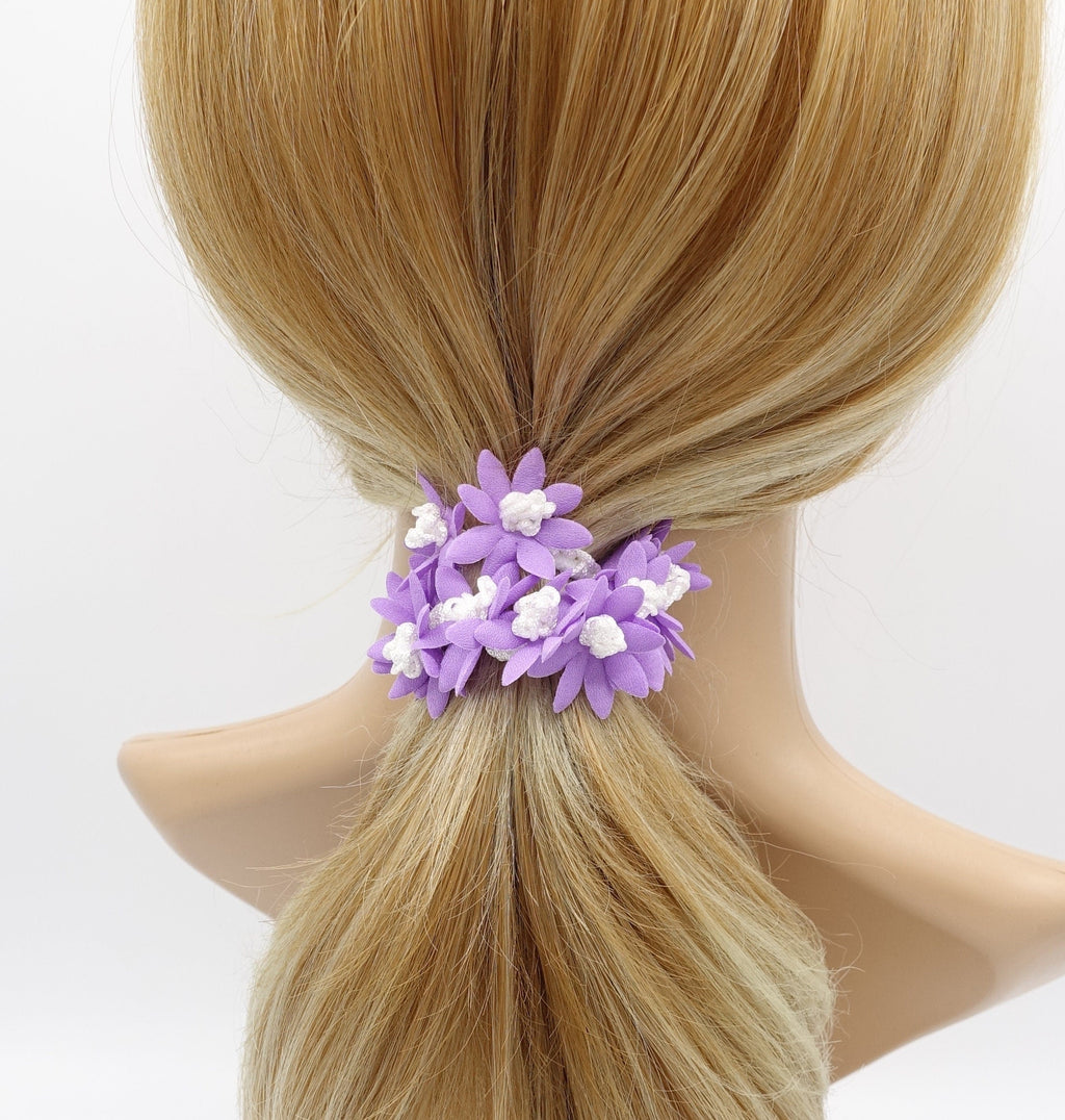 veryshine.com Scrunchies pastel flower petal scrunchies hair elastic scurnchie for women
