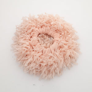 veryshine.com Scrunchies Peach pink mesh poodle fringe scrunchies unique volume hair scrunchies women hair accessoryes