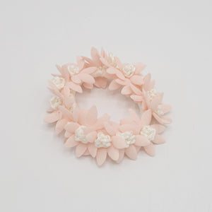 veryshine.com Scrunchies Peach pink pastel flower petal scrunchies hair elastic scurnchie for women