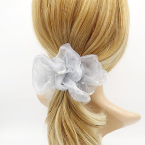 veryshine.com Scrunchies pearl ball filled scrunchies organza scrunchy hair elastic for women