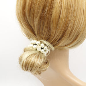veryshine.com Scrunchies pearl bun holder hair elastic for women