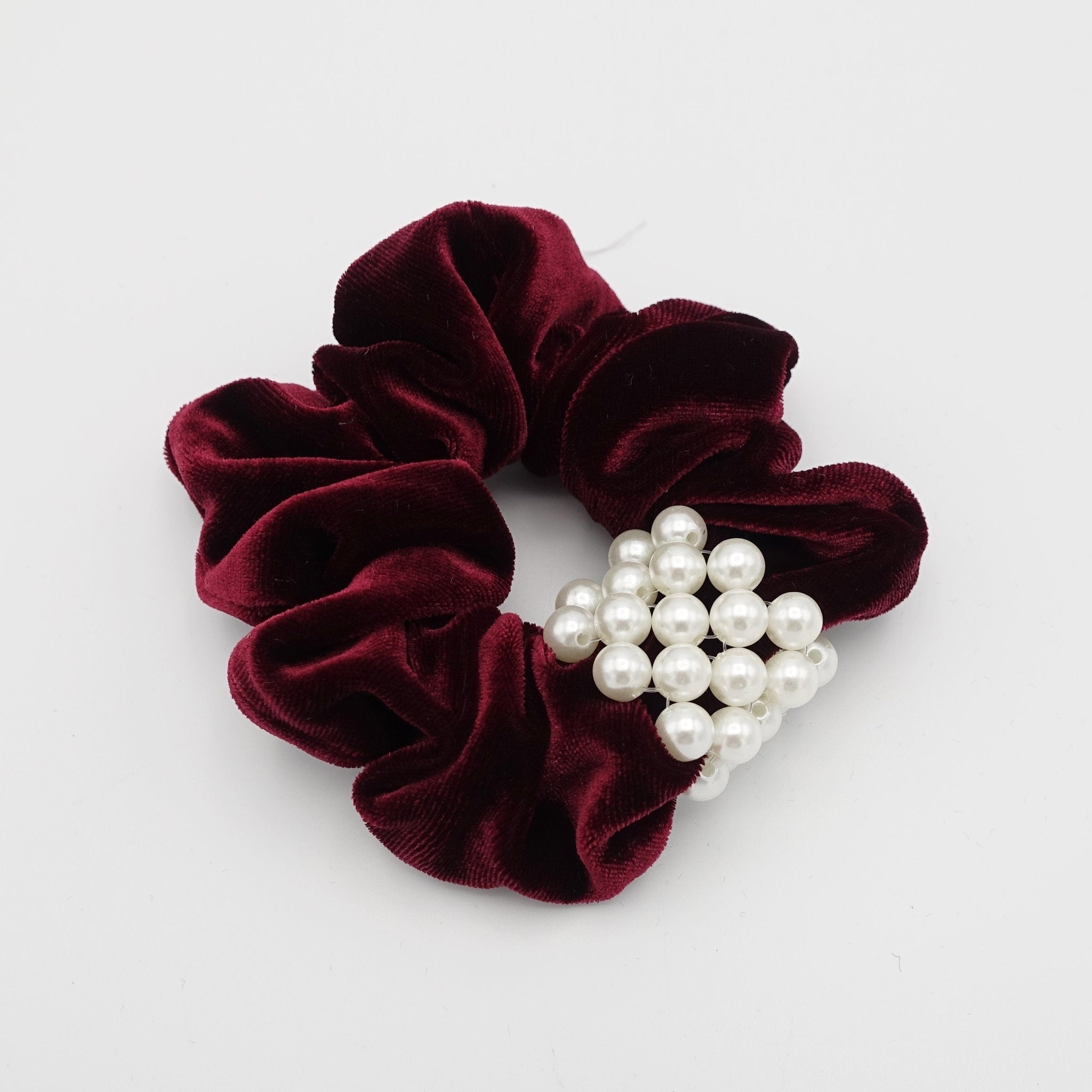 veryshine.com Scrunchies pearl embellished velvet scrunchies women scrunchy hair elastic ties