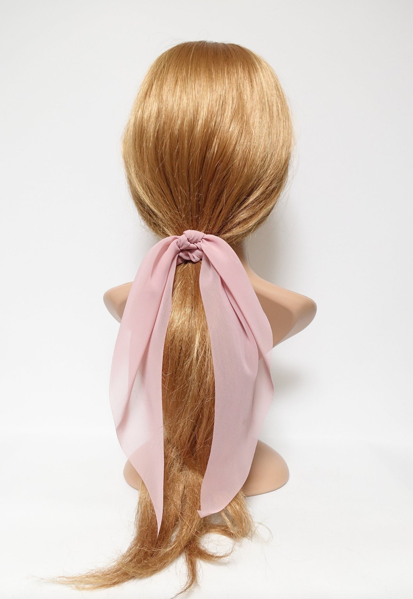 veryshine.com Scrunchies Pink chiffon long tail bow knot scrunchies stylish scarf hair tie hair bow for women