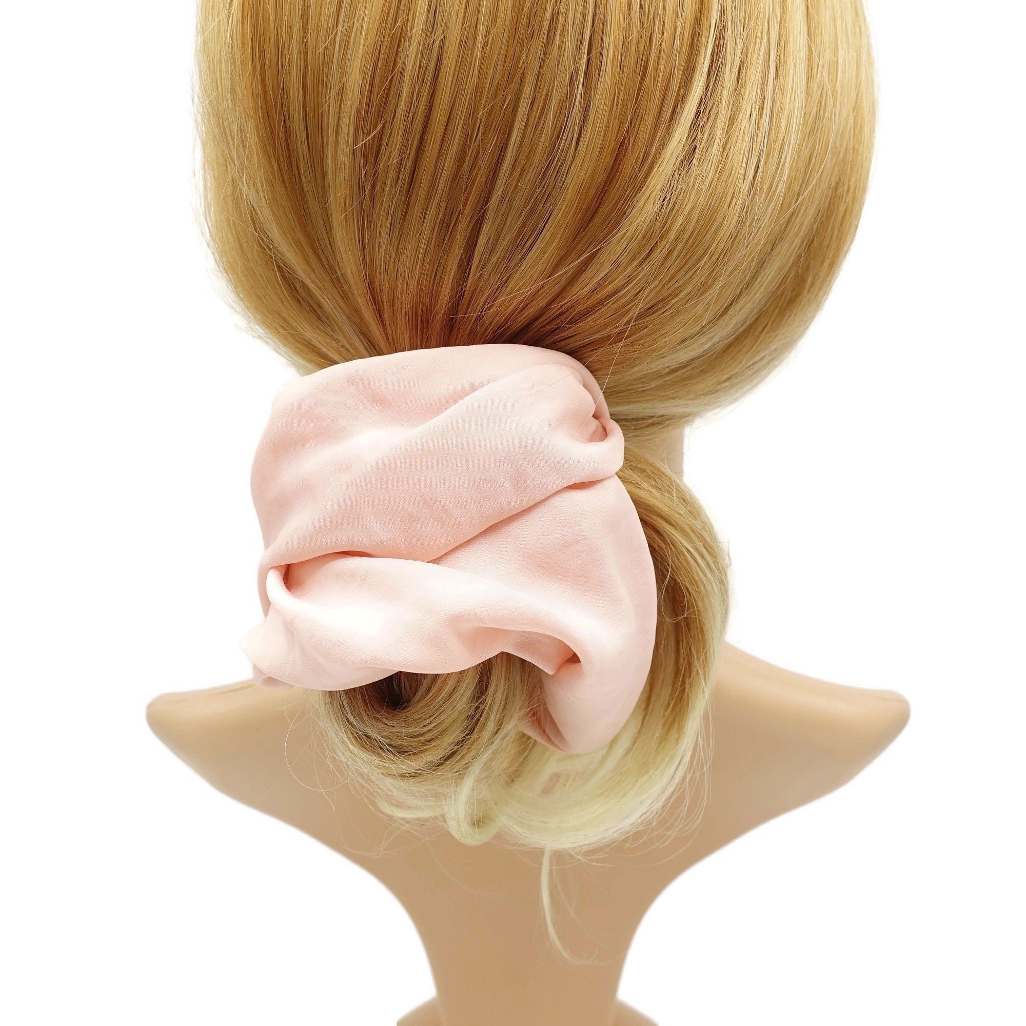 veryshine.com Scrunchies Pink glossy asymmetric scrunchies hair elastic scrunchy for women