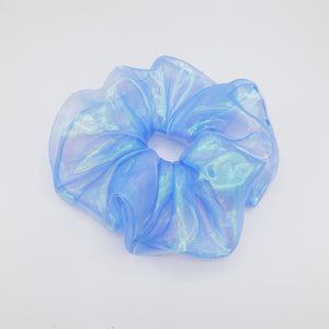 veryshine.com Scrunchies Pink organza scrunchies, dragonfly oversized scrunchies iridescent fabric hair tie stylish hair accessory  for women