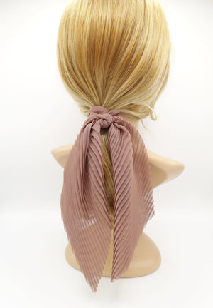 veryshine.com Scrunchies pleated  scrunchies chiffon bow long tail scarf hair tie scrunchie women hair accessory
