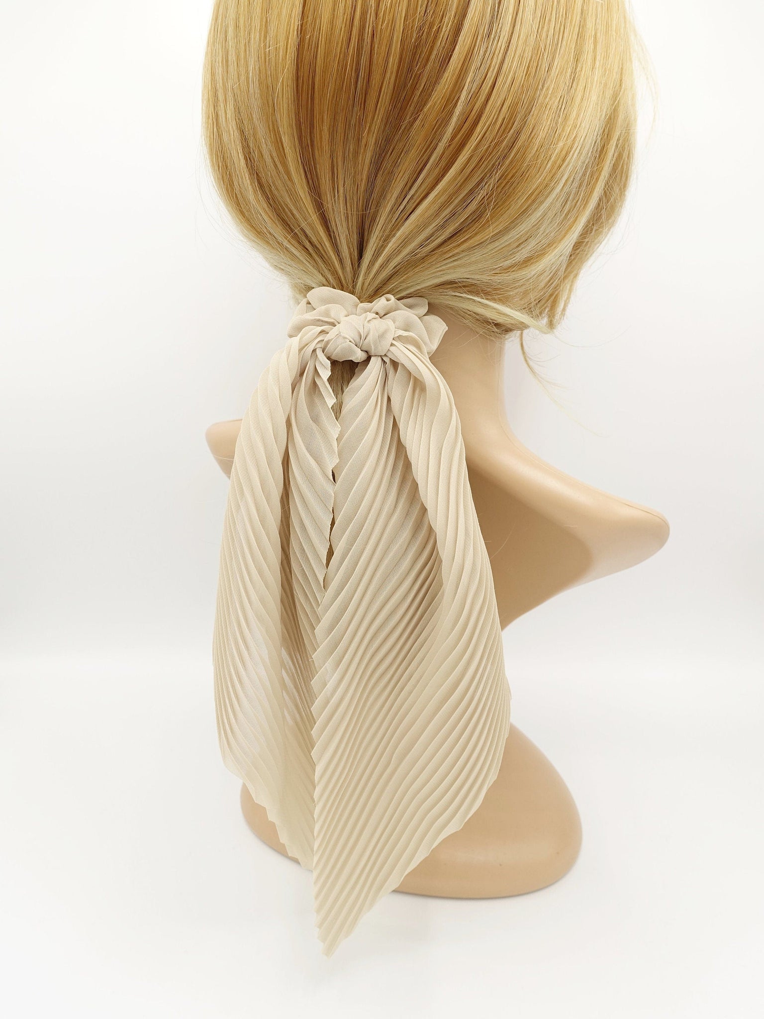 veryshine.com Scrunchies pleated  scrunchies chiffon bow long tail scarf hair tie scrunchie women hair accessory