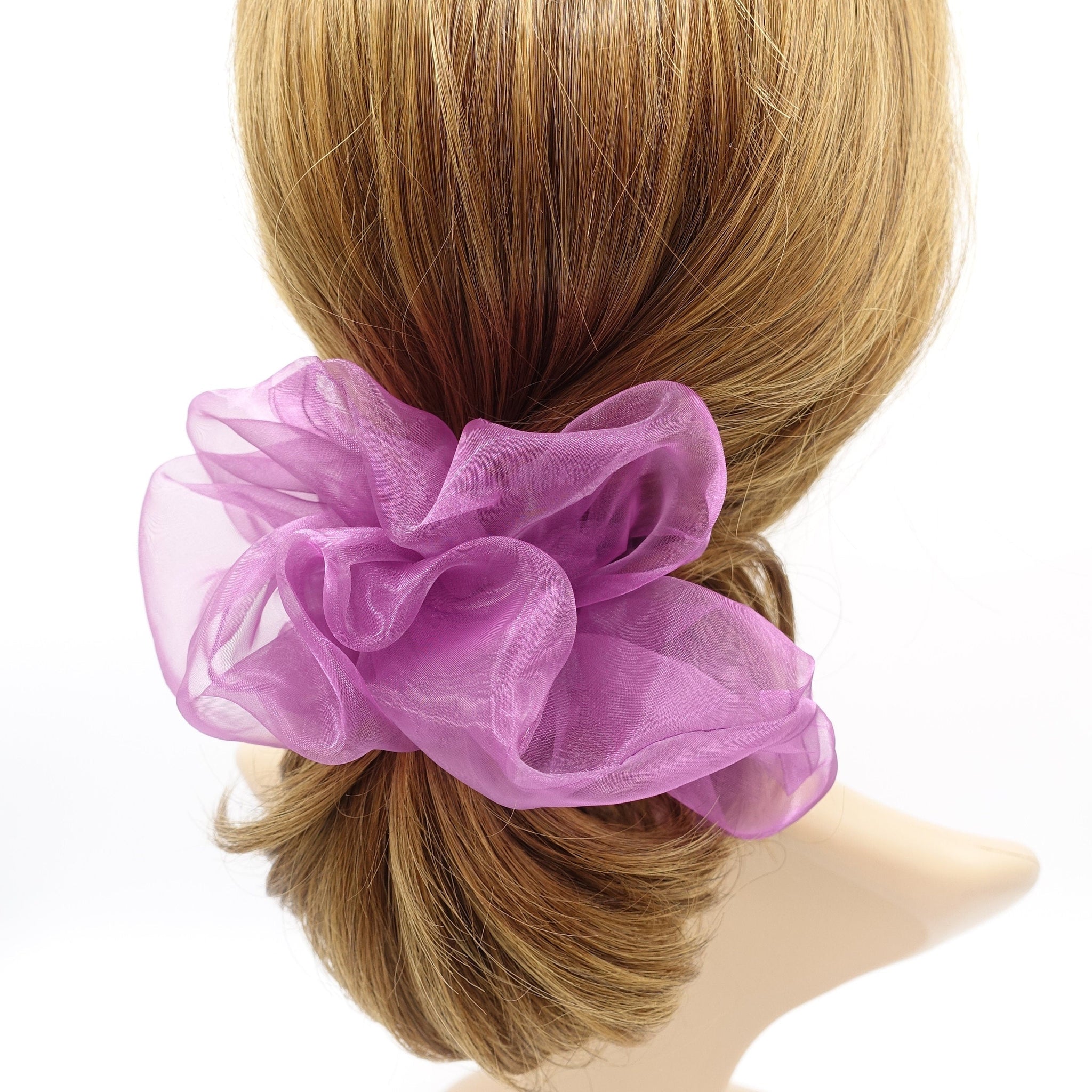 veryshine.com Scrunchies Purple neutral organza scrunchies oversized scrunchy hair elastic for women