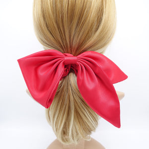 veryshine.com Scrunchies Red satin bow scrunchies glossy swallow tail scrunchie women hair elastic