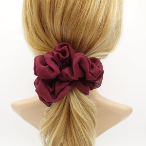 veryshine.com Scrunchies Red wine large chiffon voluminous scrunchies women hair elastic accessory