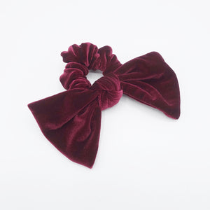 veryshine.com Scrunchies Red wine velvet bow knot scrunchies standard version stylish hair tie trendy women hair accessory