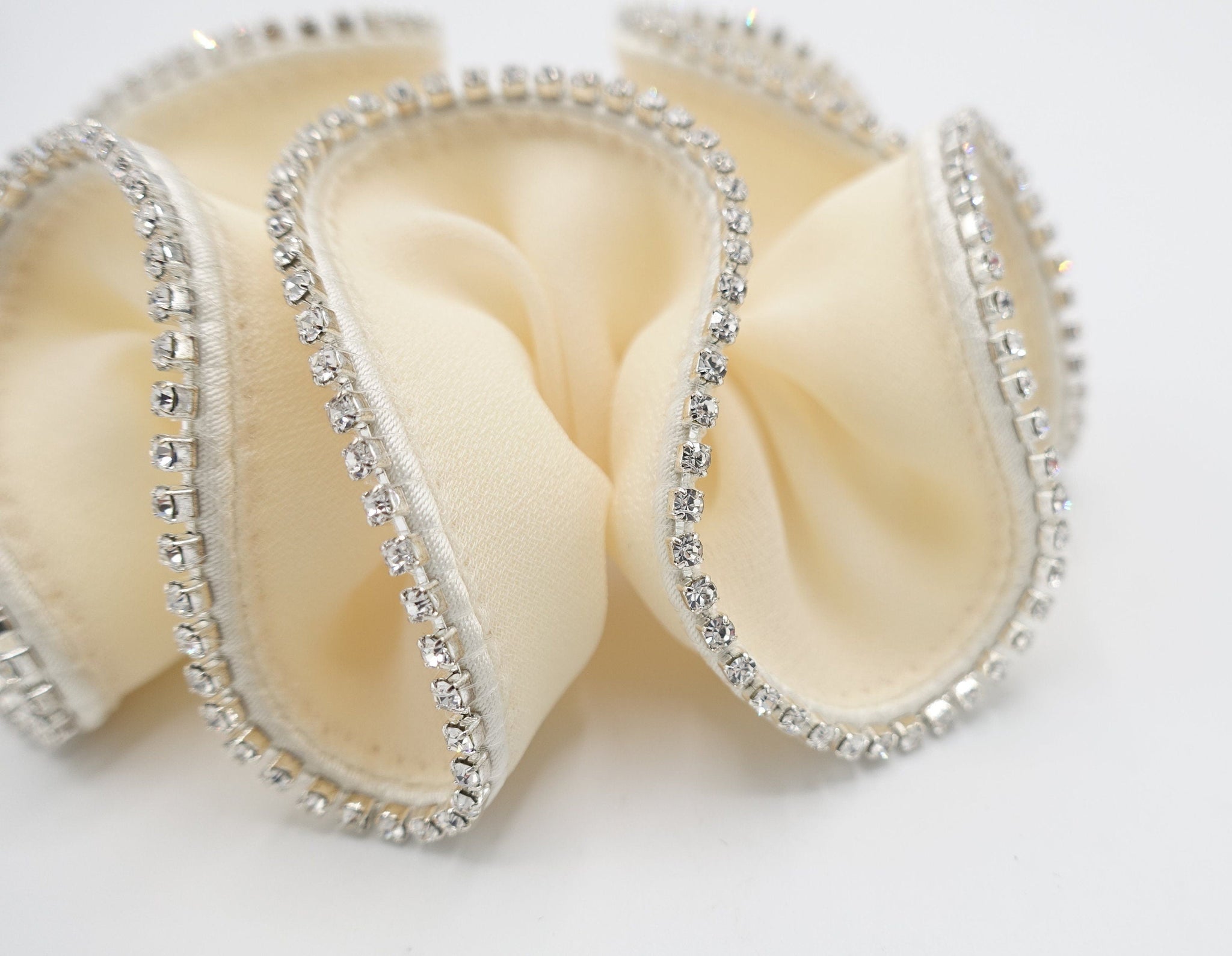 veryshine.com Scrunchies rhinestone edge silk chiffon scrunchies crystal decorated hair elastic scrunchie for women