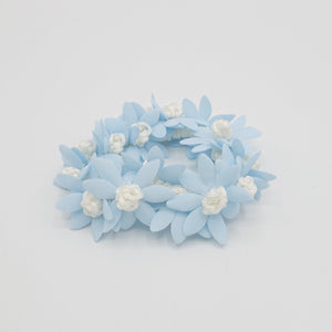veryshine.com Scrunchies Sky blue pastel flower petal scrunchies hair elastic scurnchie for women