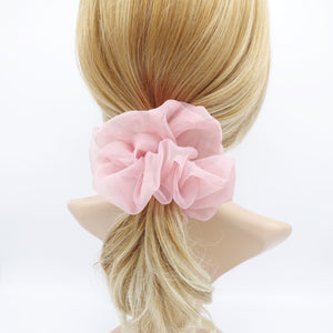 veryshine.com Scrunchies solid organza scrunchies see-through scrunchie woman hair accessory