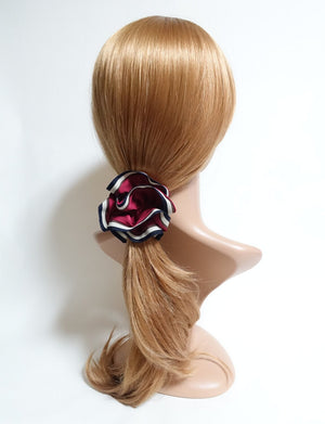 veryshine.com Scrunchies Stripe edge scrunchy Satin Hair Elastic Ties Scrunchies Women scrunchie Hair Accessory