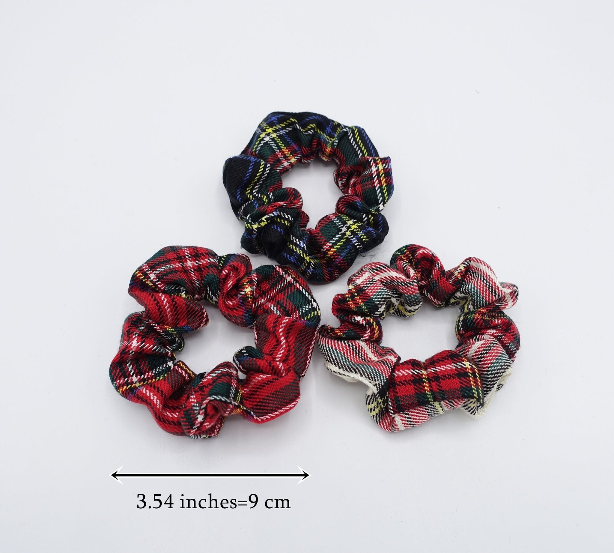 veryshine.com Scrunchies tartan scrunchies set, A set of 3 Tartan scrunchies, check scrunchies hair ties for women