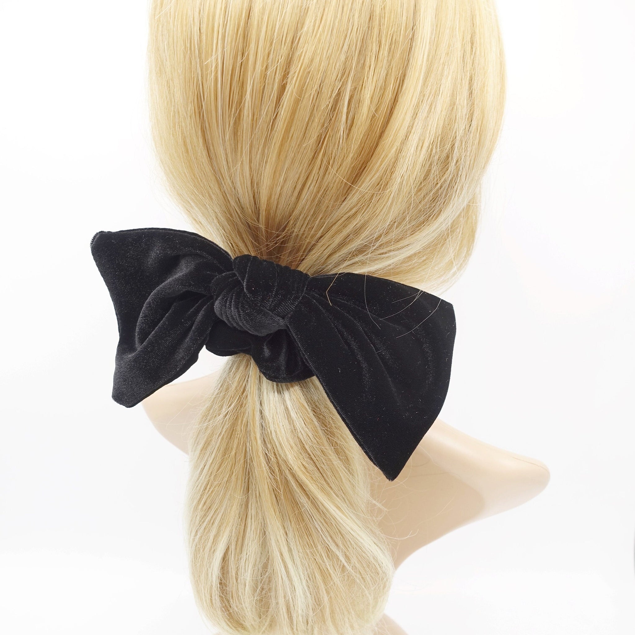 veryshine.com Scrunchies velvet bow knot scrunchies standard version stylish hair tie trendy women hair accessory