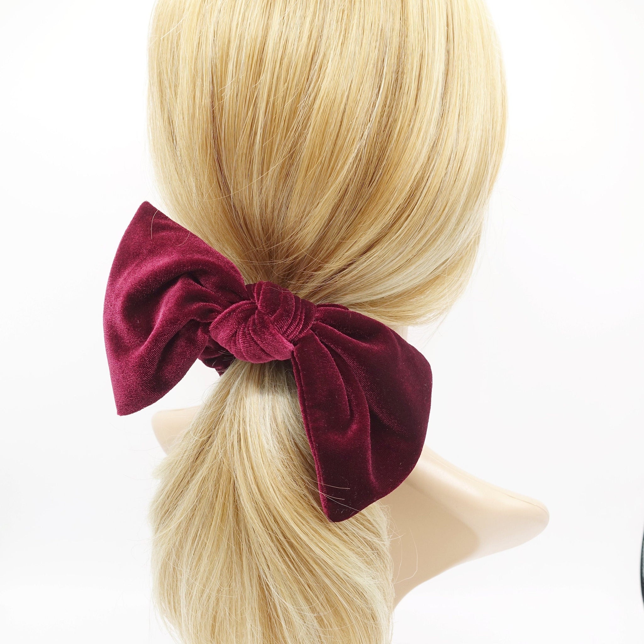 veryshine.com Scrunchies velvet bow knot scrunchies standard version stylish hair tie trendy women hair accessory