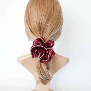 veryshine.com Scrunchies waved thread decorated satin scrunchies women hair elastic scrunchy