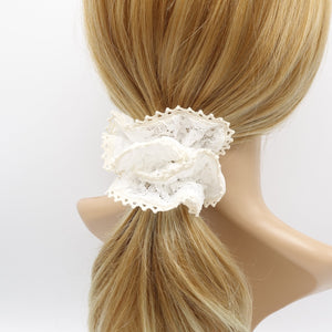 veryshine.com Scrunchies White floral lace scrunchies,, double edge scrunchies for women
