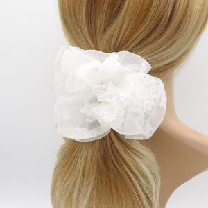 veryshine.com Scrunchies White organa oversized scrunchies floral hair tie scrunchie for women