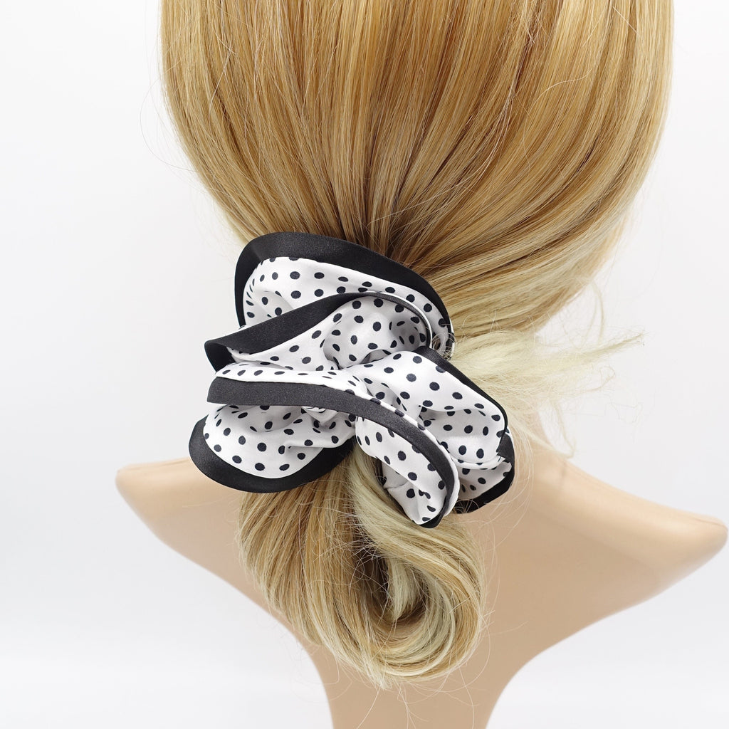 veryshine.com Scrunchies White satin dot scrunchies, cute hair scrunchies for women