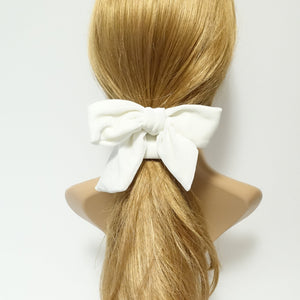 veryshine.com Scrunchies White velvet bow knot scrunchies falling tail hair tie scrunchy hair accessories