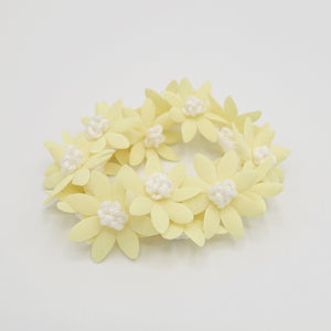 veryshine.com Scrunchies Yellow pastel flower petal scrunchies hair elastic scurnchie for women