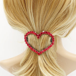veryshine.com Siam-red Love always wins.  color rhinestone embellished  heart hair barrette woman hair accessory