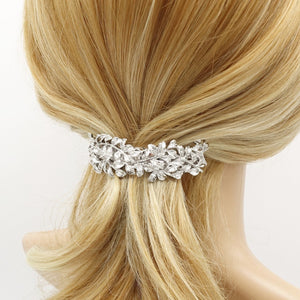 veryshine.com Silver tiny leaves hair barrette half moon steel hair accessory for women
