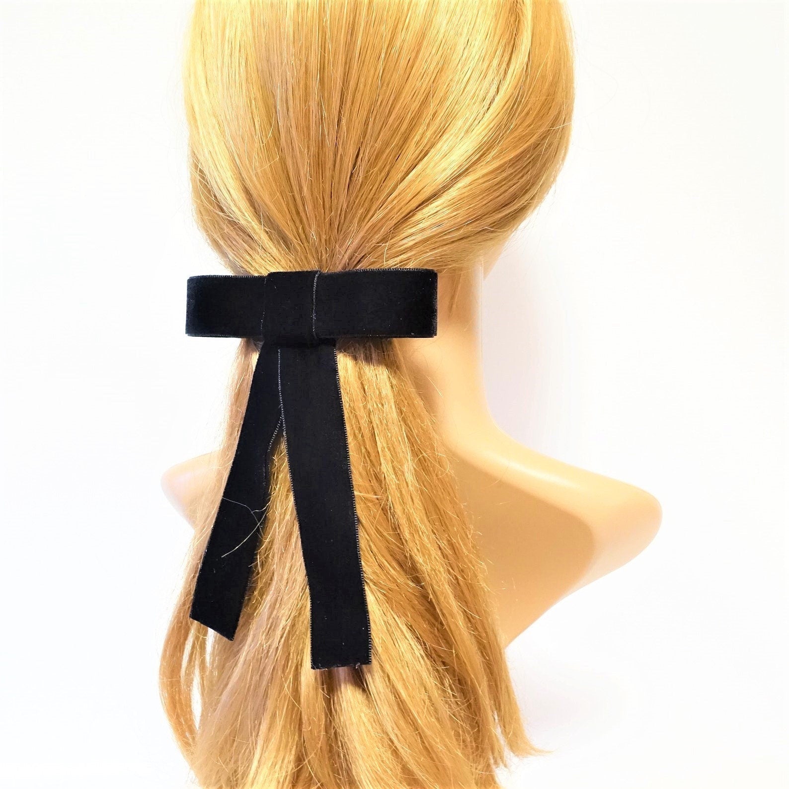 veryshine.com Simple velvet black bow hair accessory shop for women