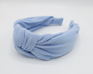veryshine.com Sky blue casual cotton top knot headband basic hairband for women