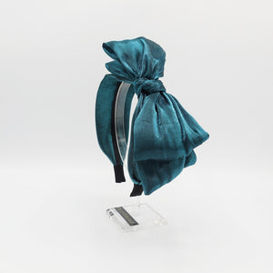 veryshine.com Teal blue iridescent fabric  bow knot headband  pretty color hairband for women