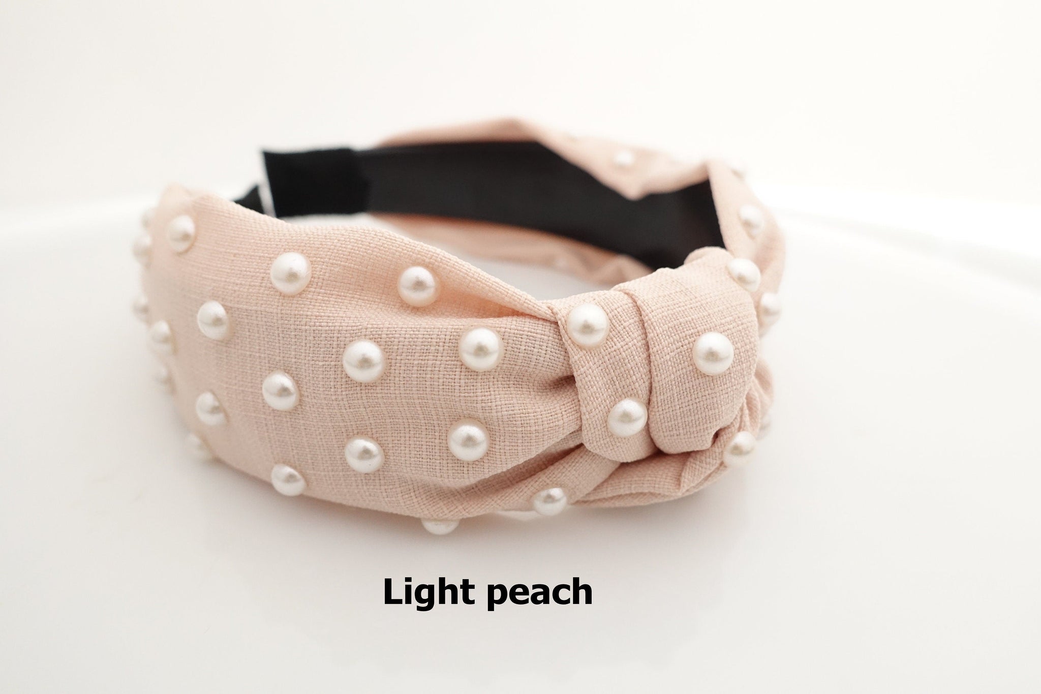 veryshine.com thin fabric front knot pearl decorated fashion headband stylish trendy hairband accessories for women
