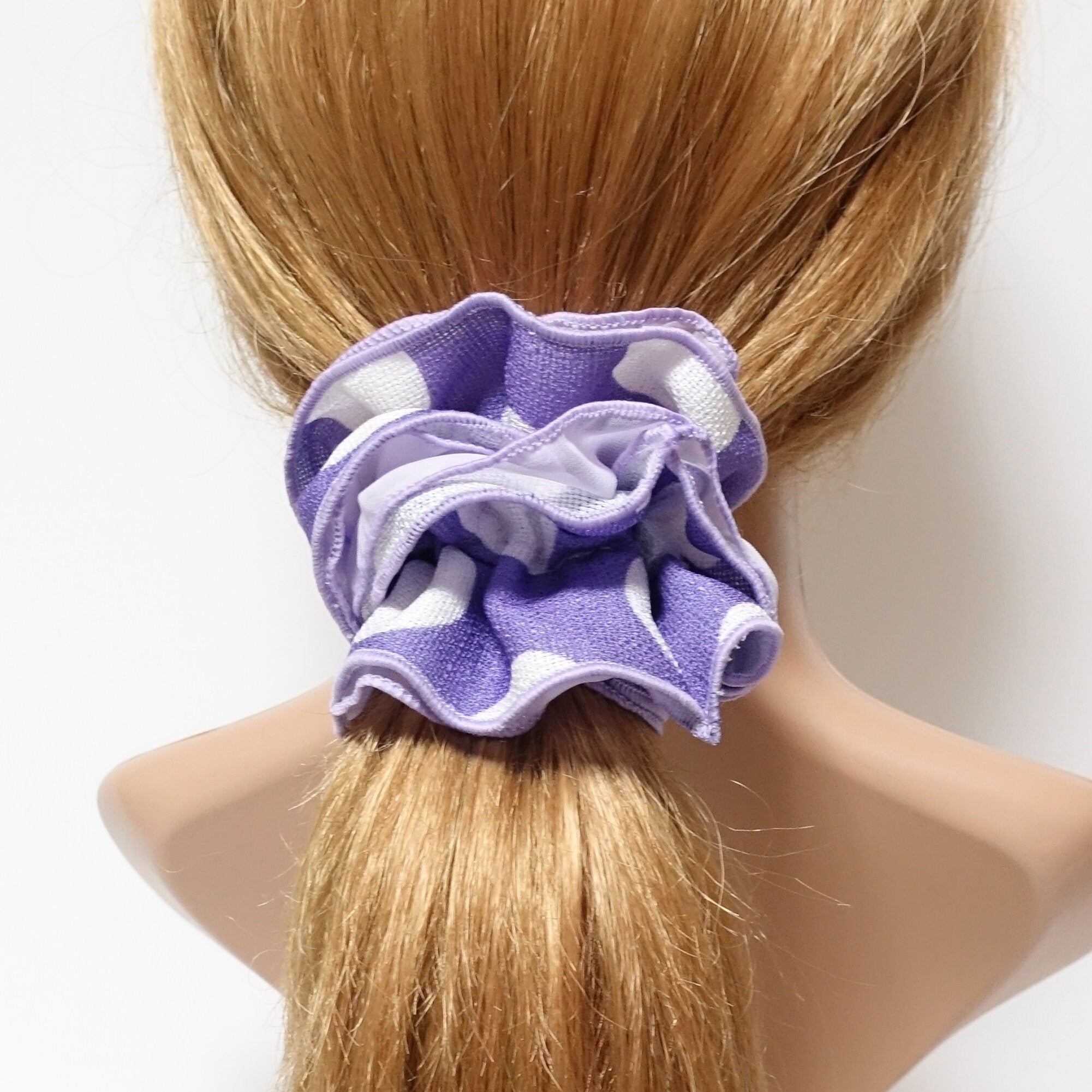 veryshine.com Violet big dot chiffon layered scrunchies woman hair scrunchie