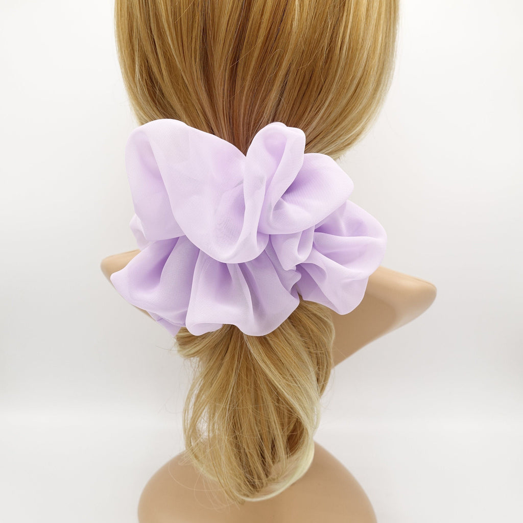 veryshine.com Violet oversized chiffon scrunchies large hair elastic scrunchie women hair accessory