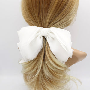 veryshine.com White chiffon drape hair bow feminine hair accessory