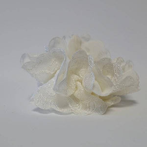veryshine.com White Chiffon Floral scrunchy Lace Combined Women scrunchie Hair Elastics petal Scrunchies