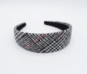 veryshine.com woolen plaid houndstooth headband Fall Winter basic hair accessory for women