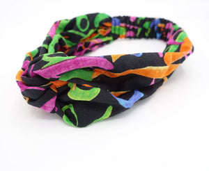 VeryShine cotton headband lettering pattern cross twist hairband casual elastic woman hair accessory