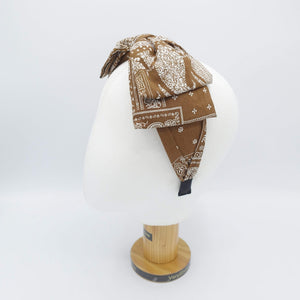 VeryShine cotton paisley double layered bow headband big bandana bow hairband hair accessory for women