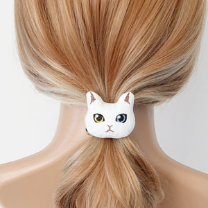 VeryShine Cream white cat embroidery hair elastic character ponytail holder hair ties