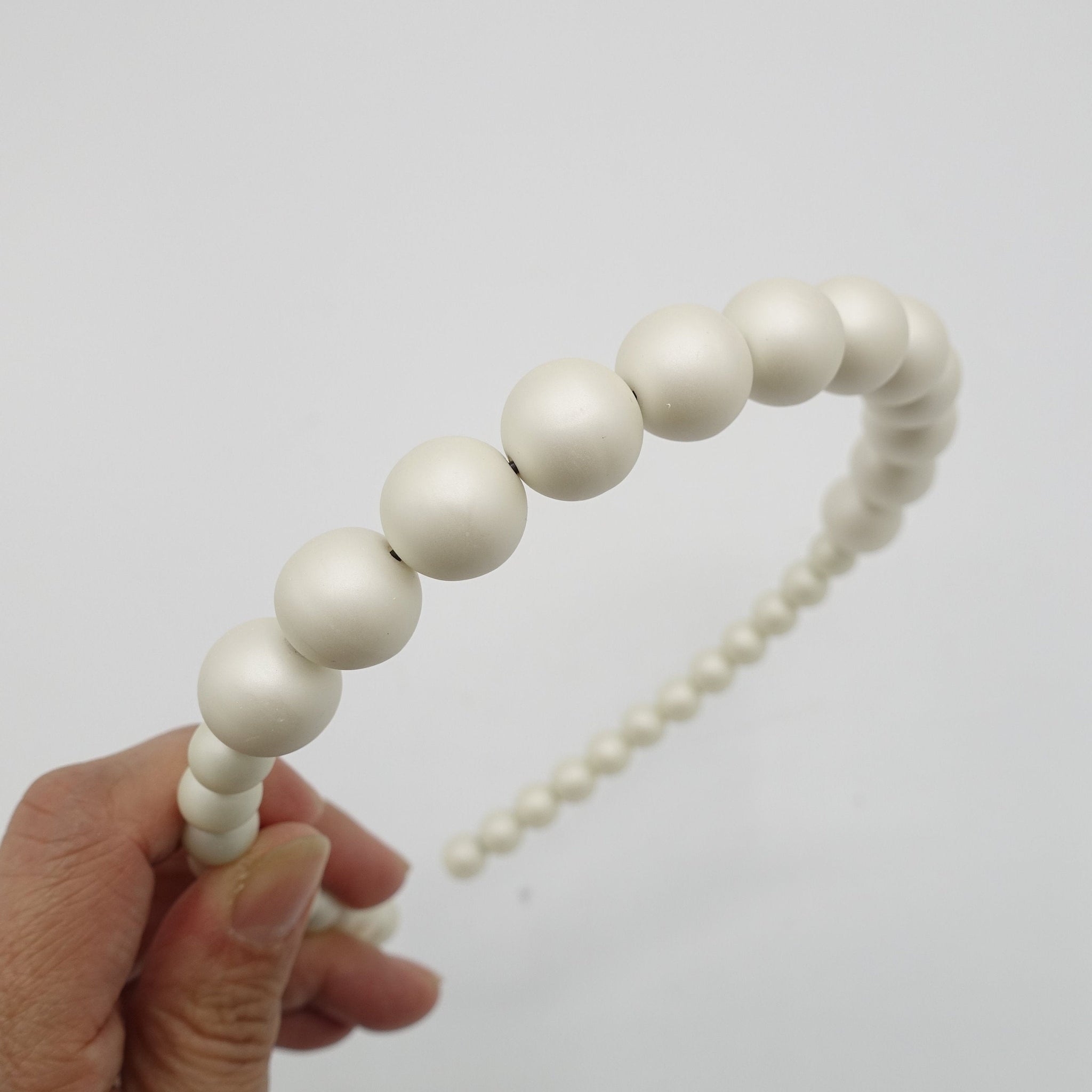 VeryShine Cream white pearl headband dyed non- glossy ball wire hairband women hair accessory