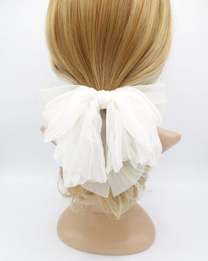 VeryShine crinkled chiffon bow layered droopy hair bow women hair accessory